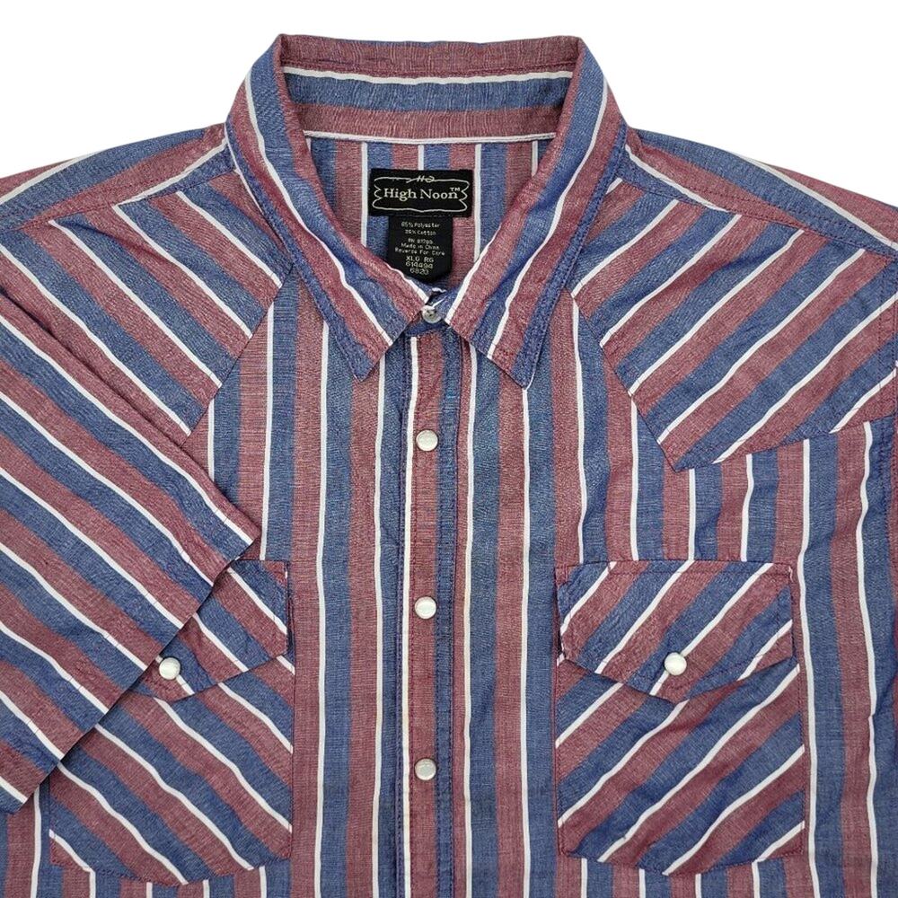 HIGH NOON Men's Short Sleeve Pearl Snap Shirt - Size XL - Picture 6 of 9